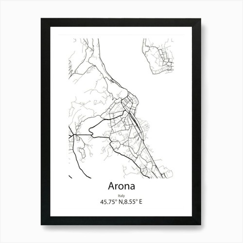 Arona italia mappa minimalista - arona,italia,
