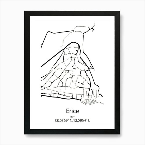 Erice italia mappa - erice,italia, minimalista