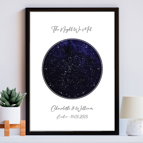 Mappa stellare notte che - notte,
