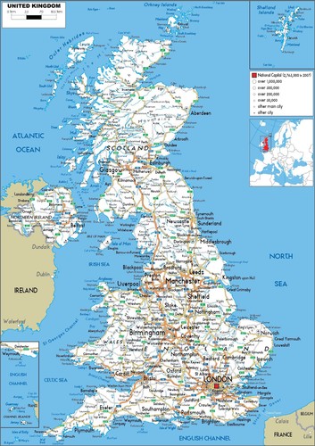 Mappa regno unito - unito, di
