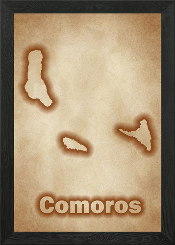 Mappa delle comore vintage con - comore,