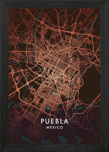 Mappa della città - di, puebla