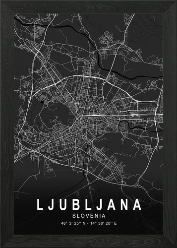 Poster lubiana mappa scura - poster,