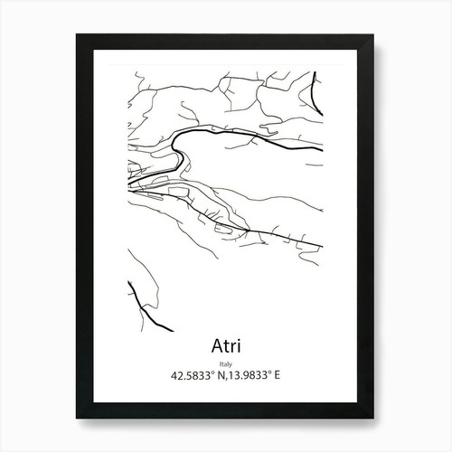 Atri italia mappa minimalista - atri,italia,