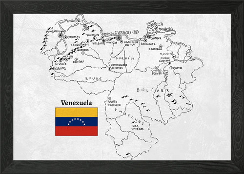 Mappa venezuela disegnata - mappa,