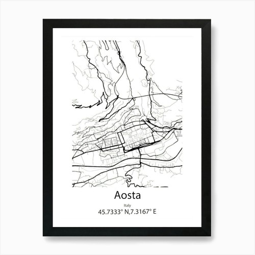 Aosta italia mappa minimalista - aosta,italia,