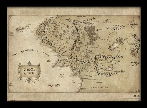 Hobbit mappa della terra - mappa,