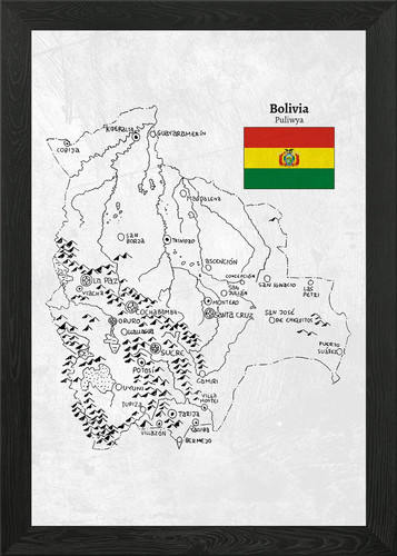 Mappa bolivia disegnata - mappa,