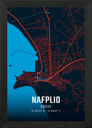 Mappa della città - di, nafplio