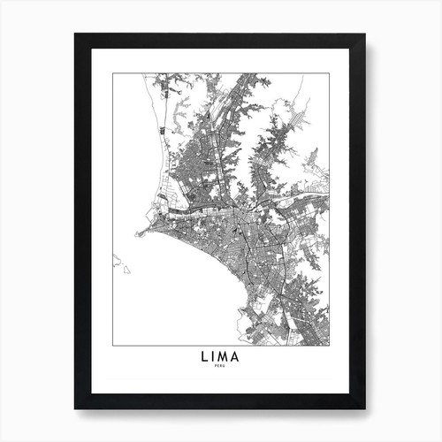 Quadro lima bianco mappa - lima,